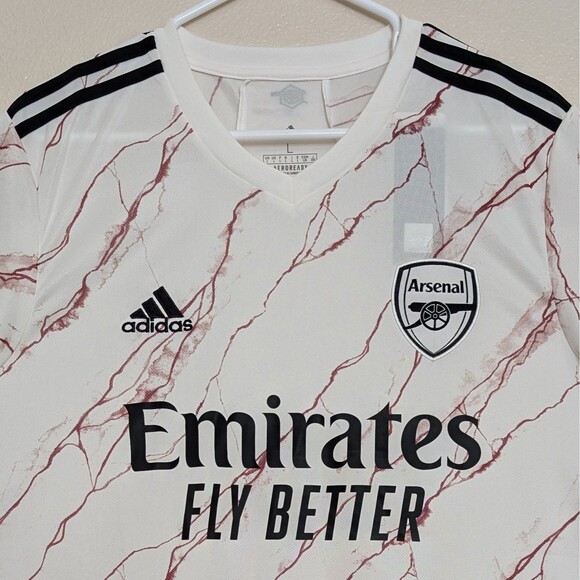 New Adidas Arsenal Away Football Shirt 2020-21 Soccer Jersey White Men's Large - Picture 2 of 10